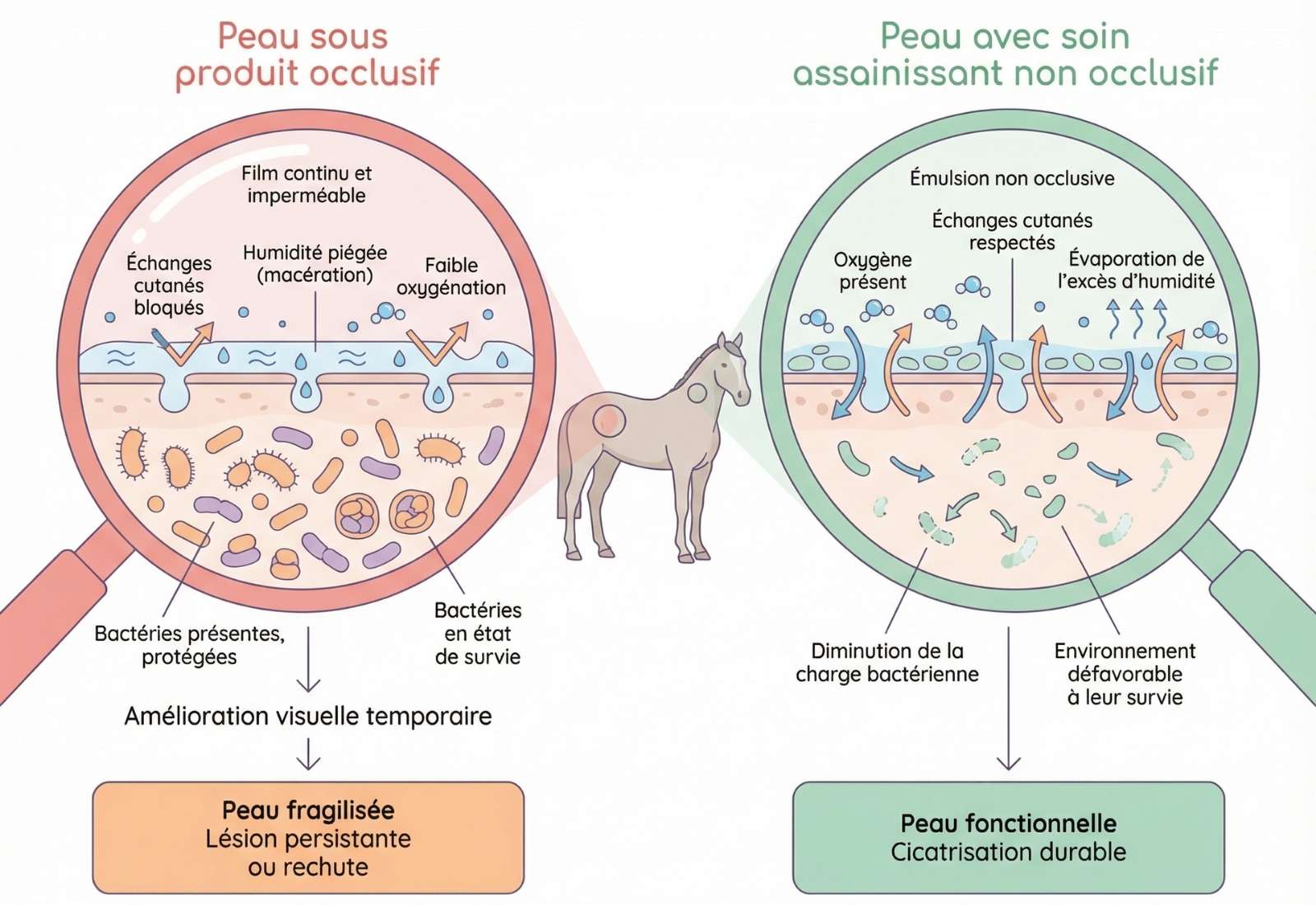 produit occlusif avantage cicatrisation cheval